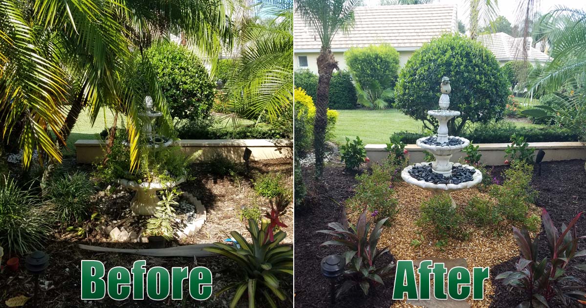 Fountain in a Garden Before and After